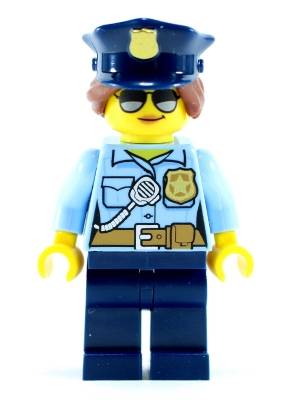 1 LEGO Minifigure City Helicopter Pilot Female Leather Jacket with Gold Badge