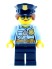 Police - City Officer Female, Bright Light Blue Shirt with Badge and Radio, Dark Blue Legs, Dark Blue Police Hat