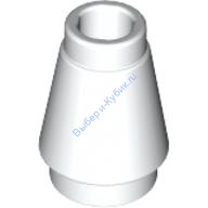 Деталь Лего Конус 1 х 1 С Верхним Пазом Цвет Белый