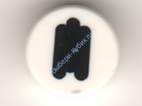 Деталь Лего Плитка Круглая 1 х 1 С Рисунком Цвет Белый