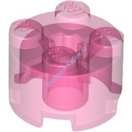 Деталь Лего Кубик Круглый 2 х 2 С Отверстием Под Ось Цвет Прозрачно-Розовый