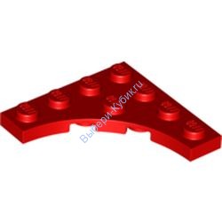 Деталь Лего Пластина Модифицированная 4 х 4 С Закругленным Вырезом Цвет Красный