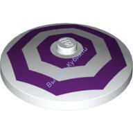 Деталь Лего Тарелка (Радар) 4 х 4 Перевернутая С Закрытым Штырьком С Рисунком Цвет Белый