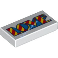 Деталь Лего Плитка 1 х 2 с Надписью "Любовь" Цвет Белый