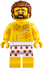 Mountain Police - Crook Male Bare Chest, White Underwear with Red Pawprints Pattern (60173)