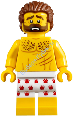 Mountain Police - Crook Male Bare Chest, White Underwear with Red Pawprints Pattern (60173)