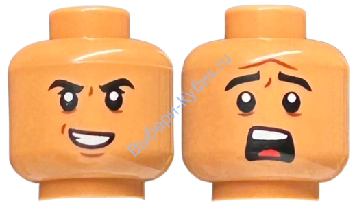 Деталь Лего Голова Двухсторонняя Цвет Телесный