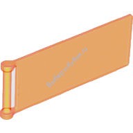 Деталь Лего Флаг 7 х 3 С Жезлом Цвет Прозрачно-Неоново-Оранжевый