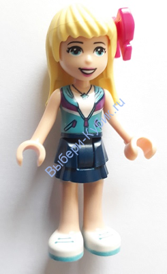 Friends Stephanie, Dark Blue Layered Skirt, Medium Azure and Dark Purple Jacket, Bow