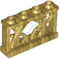 Деталь Лего Забор 1 х 4 х 2 Декоративный С 4 Штырьками Цвет Перламутрово-Золотой