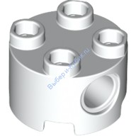 Деталь Лего Кубик Круглый 2 х 2 С Пин Отверстиями Цвет Белый