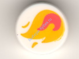 Деталь Лего Плитка Круглая 1 х 1 С Рисунком Цвет Белый