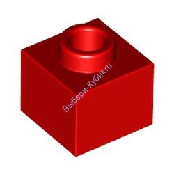 Деталь Лего Кубик Модифицированный 1 х 1 х 2/3 С Открытым Штырьком Цвет Красный