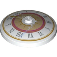 Деталь Лего Тарелка (Радар) 4 х 4 Перевернутая С Закрытым Штырьком С Рисунком Цвет Белый