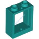 Деталь Лего Окно 1 х 2 х 2 Плоский Перед Цвет Темно-Бирюзовый