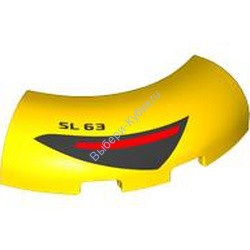 Деталь Лего Кубик Круглый Угол 3 x 3 x 1 Без Штырьков С Рисунком Справа Цвет Желтый