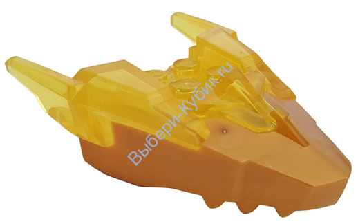 Деталь Лего Голова Дракона (Ниндзяго) Верхняя Челюсть С Рогами Цвет Прозрачно-Желтый