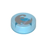 Деталь Лего Плитка Круглая 1 х 1 С Рисунком Цвет Прозрачно-Синий