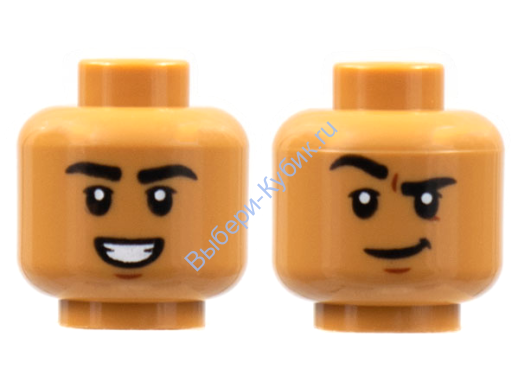 Деталь Лего Голова Двухсторонняя Цвет Карамельный