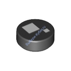 Деталь Лего Плитка Круглая 1 х 1 С Рисунком Цвет Черный