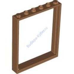 Деталь Лего Окно 1 х 6 х 6 Плоское Цвет Карамельный