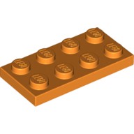 Деталь Лего Пластина 2 х 4 Цвет Оранжевый