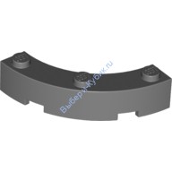 Деталь Лего Кубик Круглый Угол 4 х 4 С Тремя Шляпками Цвет Темно-Серый