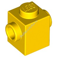 Деталь Лего Кубик Модифицированный 1 х 1 С Штырьками На Противоположных Сторонах Цвет Желтый