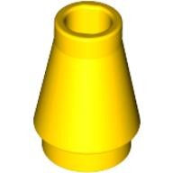 Деталь Лего Конус 1 х 1 С Верхним Пазом Цвет Желтый