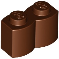 Деталь Лего Кубик Модифицированный 1 х 2 Бревно Цвет Коричневый