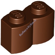Деталь Лего Кубик Модифицированный 1 х 2 Бревно Цвет Коричневый