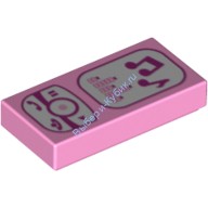 Деталь Лего Плитка 1 х 2 Телефон / Плеер Цвет Ярко-Розовый