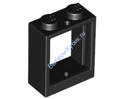 Деталь Лего Окно 1 х 2 х 2 Плоский Перед Цвет Черный