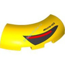 Деталь Лего Кубик Круглый Угол 3 x 3 x 1 Без Штырьков С Рисунком Слева Цвет Желтый