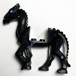 Деталь Лего Лошадь Скелет С Белыми Глазами Цвет Черный