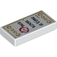 Деталь Лего Плитка 1 х 2 С Рисунком 'Once Upon A Time...' Цвет Белый