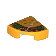 Деталь Лего Плитка Закругленная Четверть 1 х 1 С Изображением Тако Цвет Ярко-Светло-Оранжевый