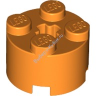 Деталь Лего Кубик Круглый 2 х 2 С Отверстием Под Ось Цвет Оранжевый