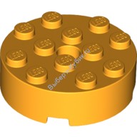 Деталь Лего Кубик Круглый 4 х 4 С Отверстием Цвет Ярко-Светло-Оранжевый