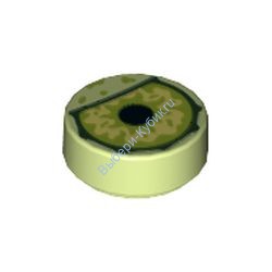 Деталь Лего Плитка Круглая 1 х 1 С Рисунком Цвет Фисташковый