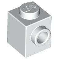 Деталь Лего Кубик Модифицированный 1 х 1 С Штырьком На 1 Стороне Цвет Белый