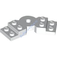 Деталь Лего Пластина 2 x 6 x 2/3 Изогнутая С Отверстием В Центре Цвет Белый
