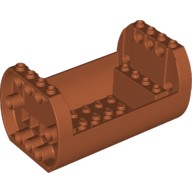 Деталь Лего Цилиндр 6 х 10 х 4 1/3 с открытой стороной и отверстиями для штифтов Цвет Темно-Оранжевый