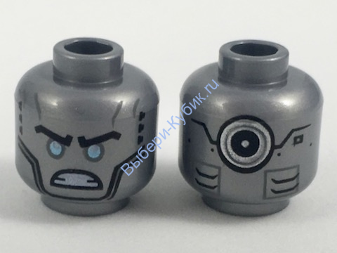 Деталь Лего Голова Инопланетянина Цвет Перламутрово-Светло-Серый