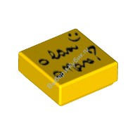 Деталь Лего Плитка 1 х 1 с Надписями Цвет Желтый
