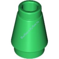 Деталь Лего Конус 1 х 1 С Верхним Пазом Цвет Зеленый