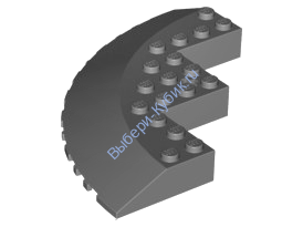 Деталь Лего Кубик Круглый Угол 10 х 10 С Наклонным Боком И Фаской Цвет Темно -Серый
