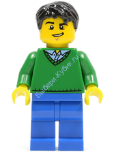 Минифигурка Лего Сити - Мужчина Зеленый свитер