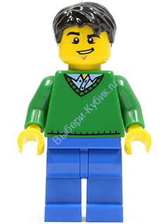 Минифигурка Лего Сити - Мужчина Зеленый свитер