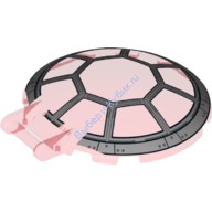 Деталь Лего Тарелка 6 х 6 Перевернутая - Без Штырьков С Ручкой С Рисунком Цвет Прозрачно-Красный